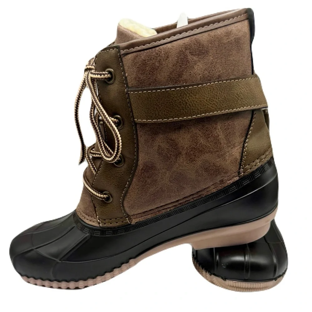 Madden Girl Lacee Duck Boots Women's Waterproof Winter Outdoor Plaid Lined 8M - Picture 5 of 12